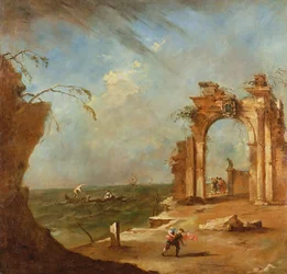 Capriccio mit einer Ruinenarchitektur